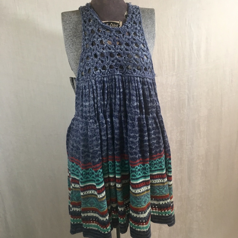 Free People Crochet Knit Dress size M
